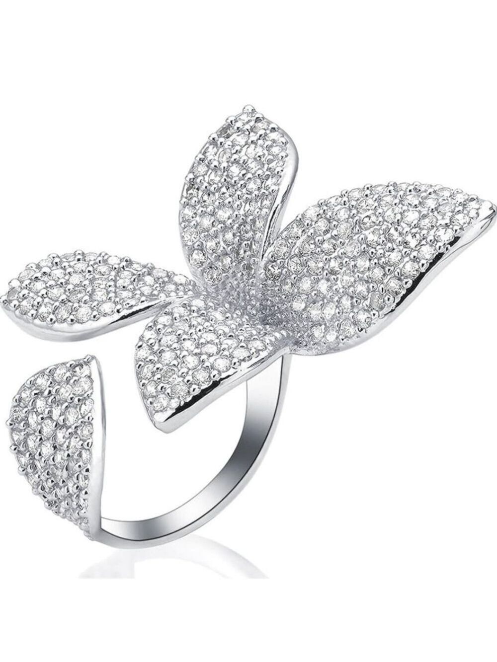 Adjustable Cocktail Ring Full Cubic Zirconia